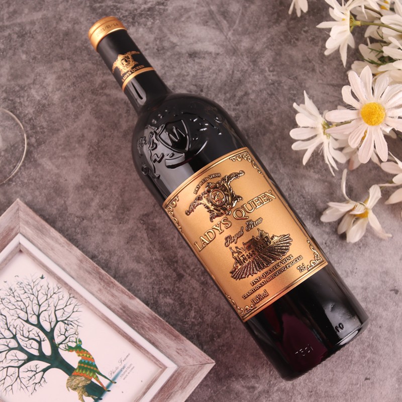 【旗舰店！买1送1】拉德斯王菲法国进口珍酿红酒AOP级别14.5度宽肩雕花瓶金标款典藏佳酿干红葡萄酒 