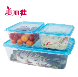 9.9元包邮！美丽雅 保鲜盒3800ml*1个+1000ml*2个