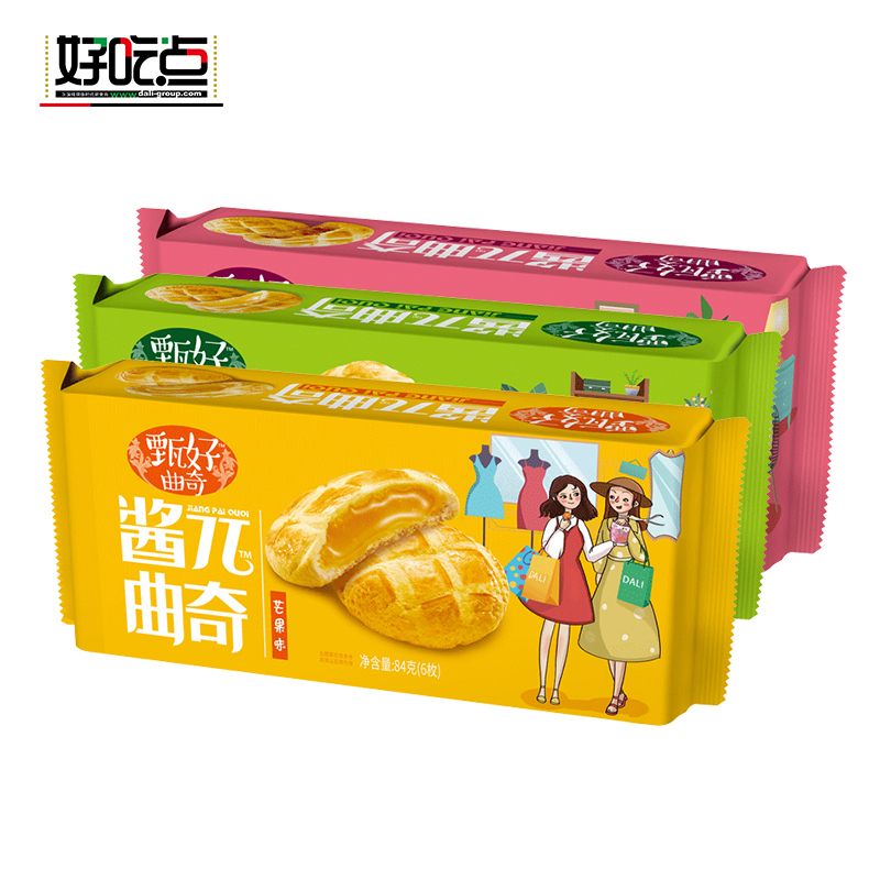 拍6件！达利园好吃点甄好酱曲奇饼干84gx6件