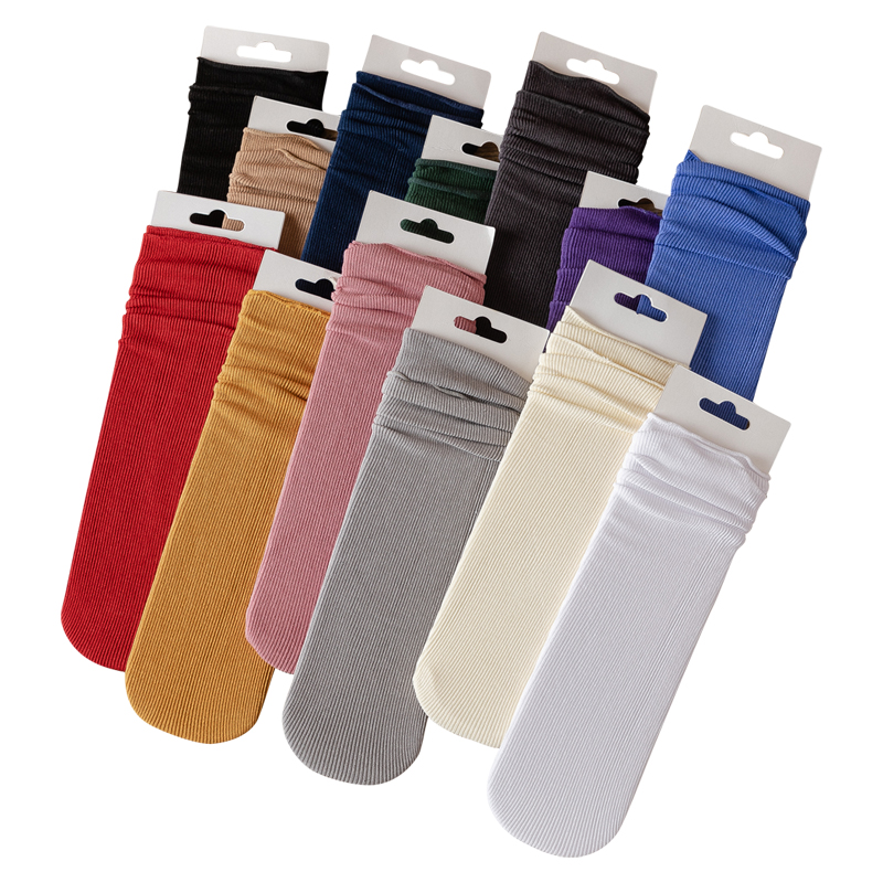 【可签到】简约百搭日系堆堆袜2双