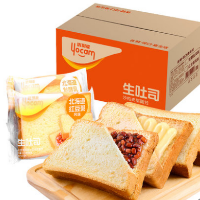 11.9元包邮！优可麦 吐司面包 500g