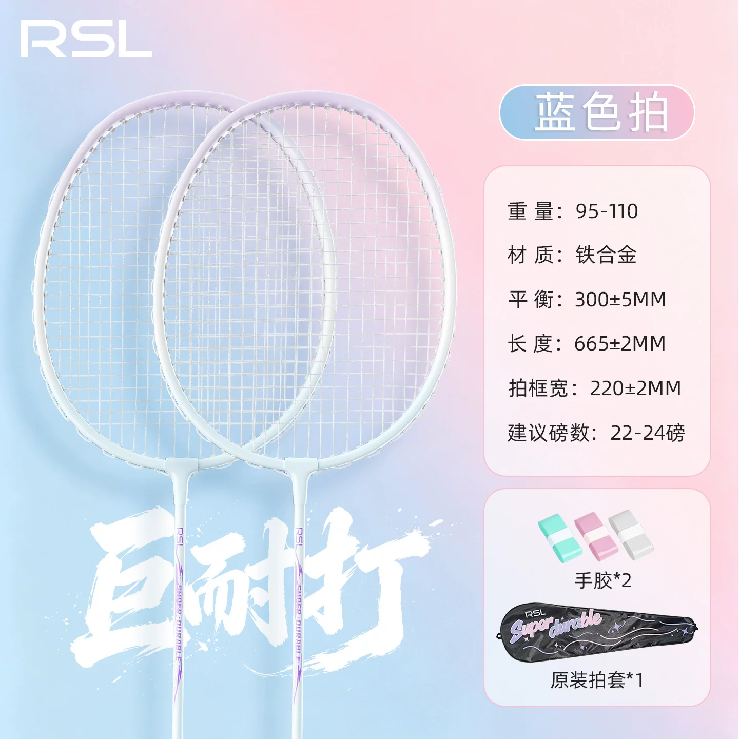 亚狮龙羽毛球拍2支