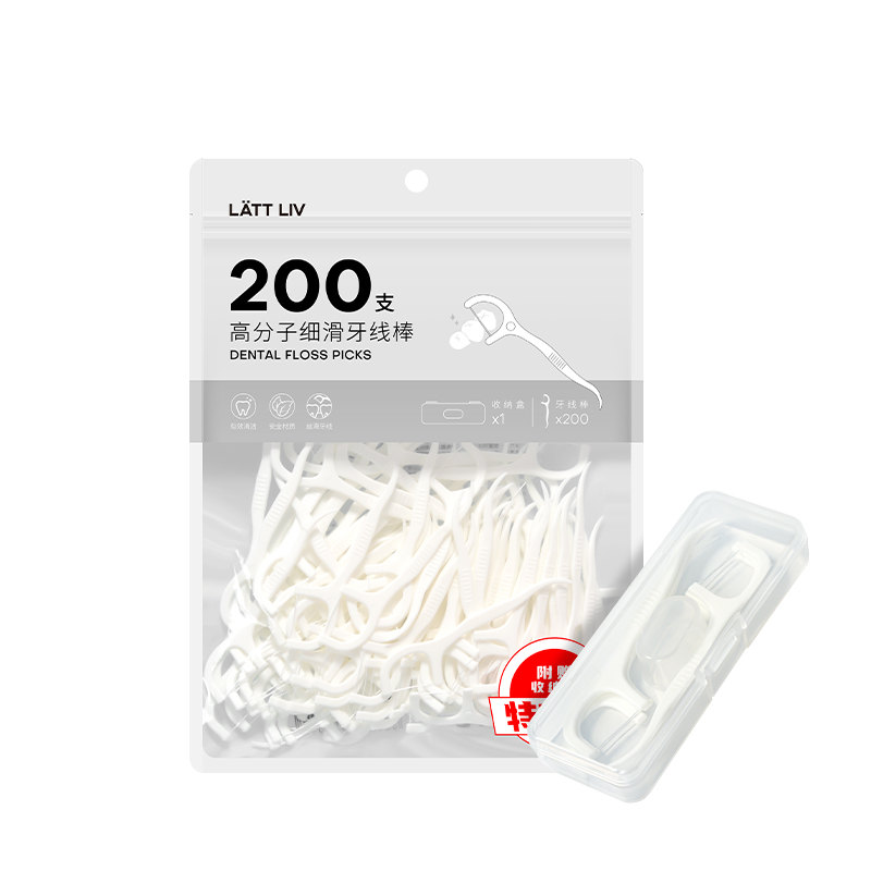 生活无忧高分子细滑牙线棒200支装