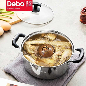 28元包邮！Debo徳铂 家用不锈钢汤锅 22cm