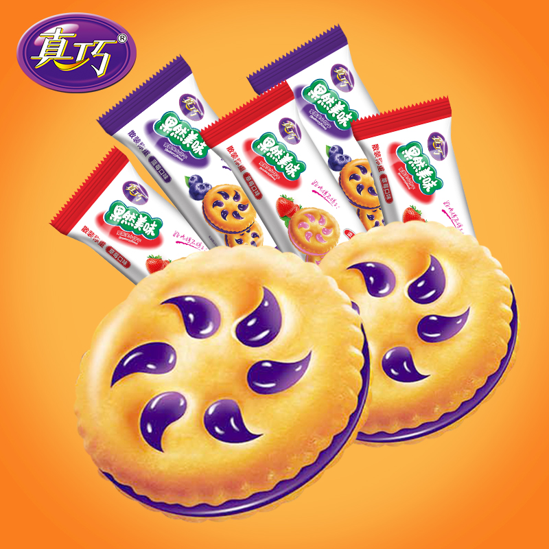 真巧！果然美味果酱夹心饼干500g