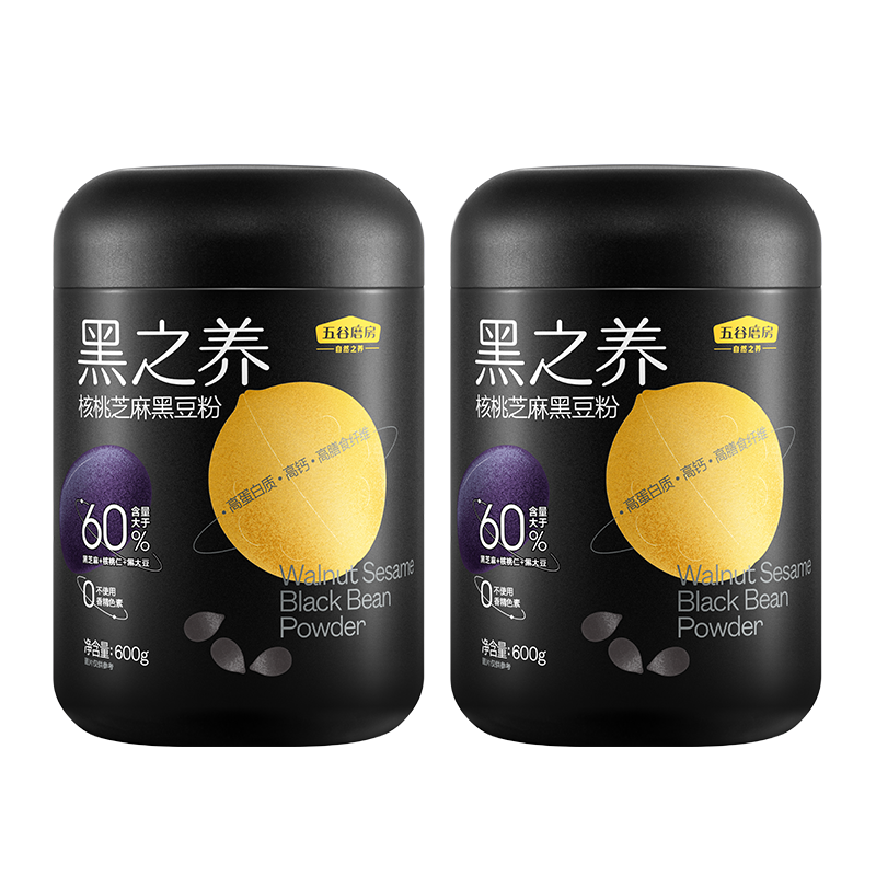 【双罐钜惠】五谷磨房芝麻黑豆五谷代餐粉