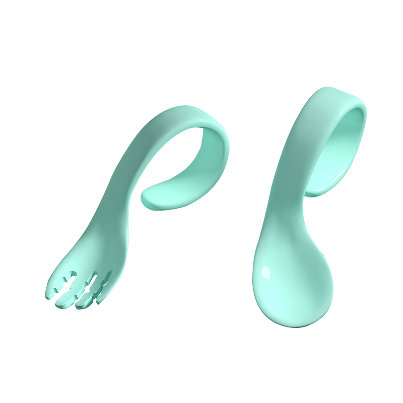 【迪迪尼卡】宝宝学吃饭训练勺弯头叉勺套装