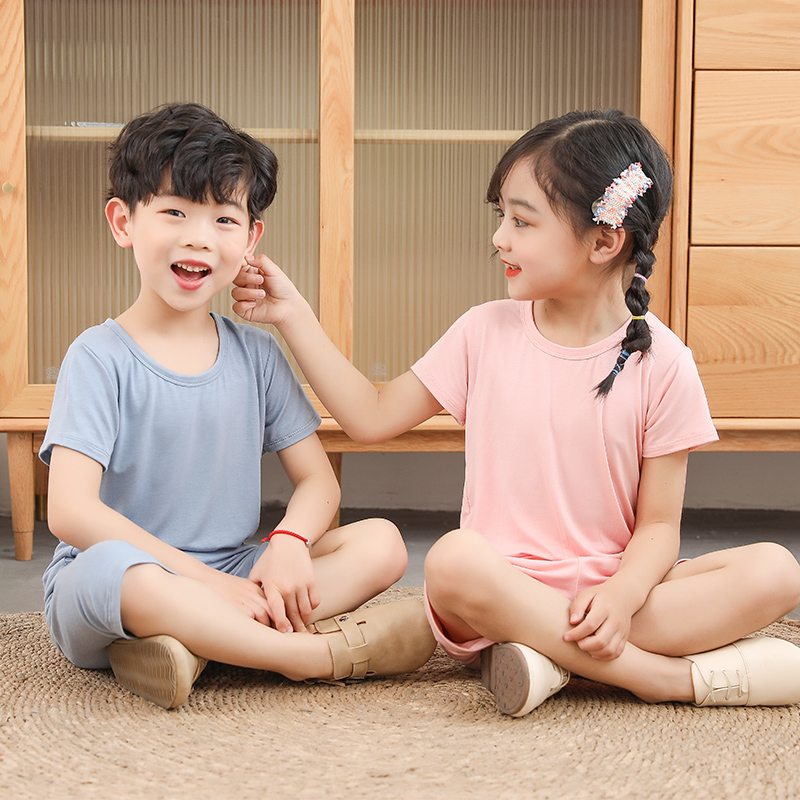 【全尺寸一个价】儿童莫代尔短袖两件套