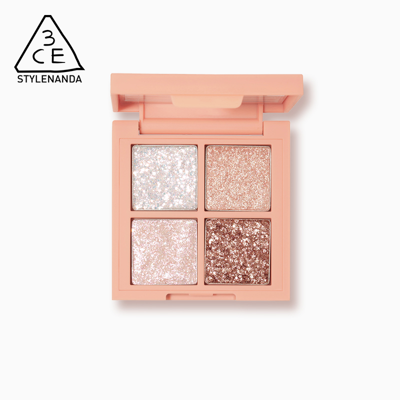 89元包邮！3CE 四色眼影珠光粉钻金钻杏仁盘