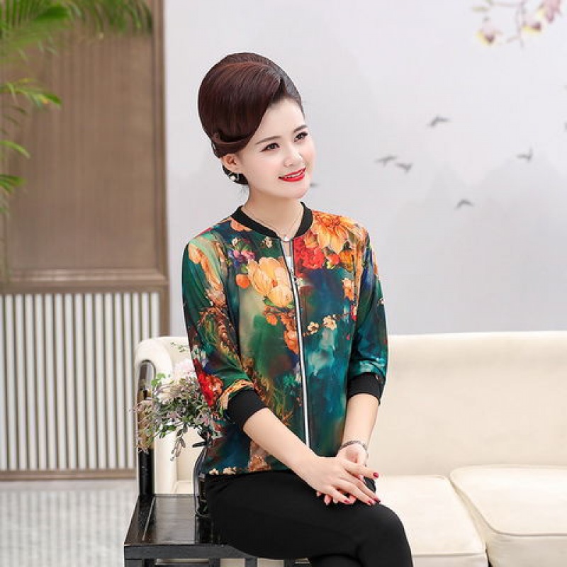 女修身长袖拉链韩版棒球服短外套