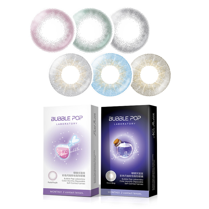 4片28~强生啵啵实验室美瞳月抛2片装