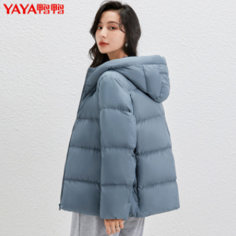 【反季神价】99元包邮！鸭鸭 女士白鸭绒短款连帽面包服羽绒服 6色可选