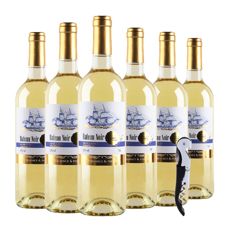 法国进口经典混酿干白葡萄酒6瓶