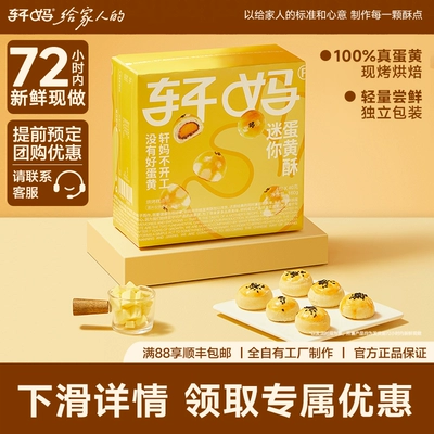 轩妈家蛋黄酥20g*8枚 迷你酥红豆味办公室零食小吃休闲食品早餐