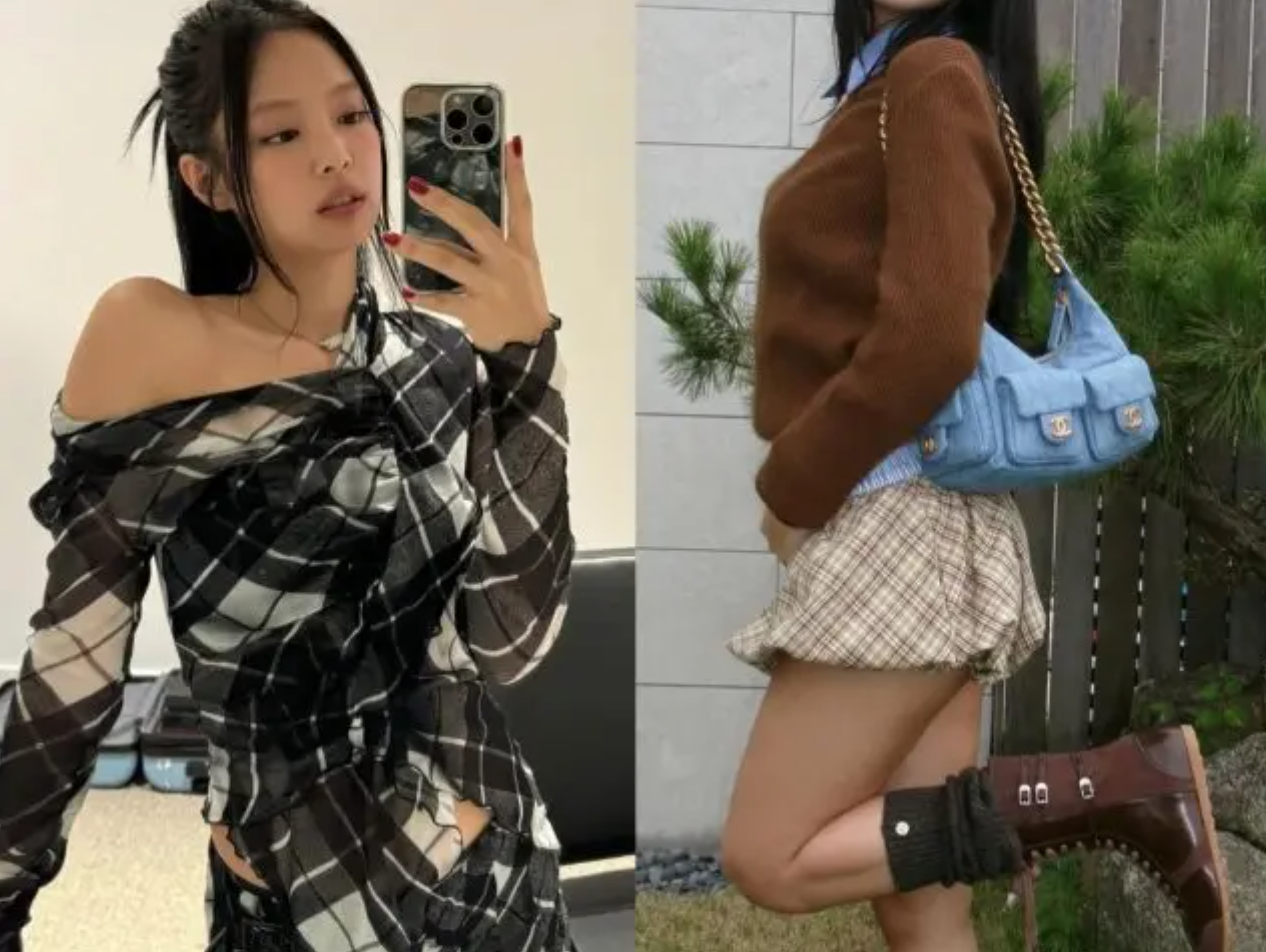 Modern plaid trends and high street fashion styling
