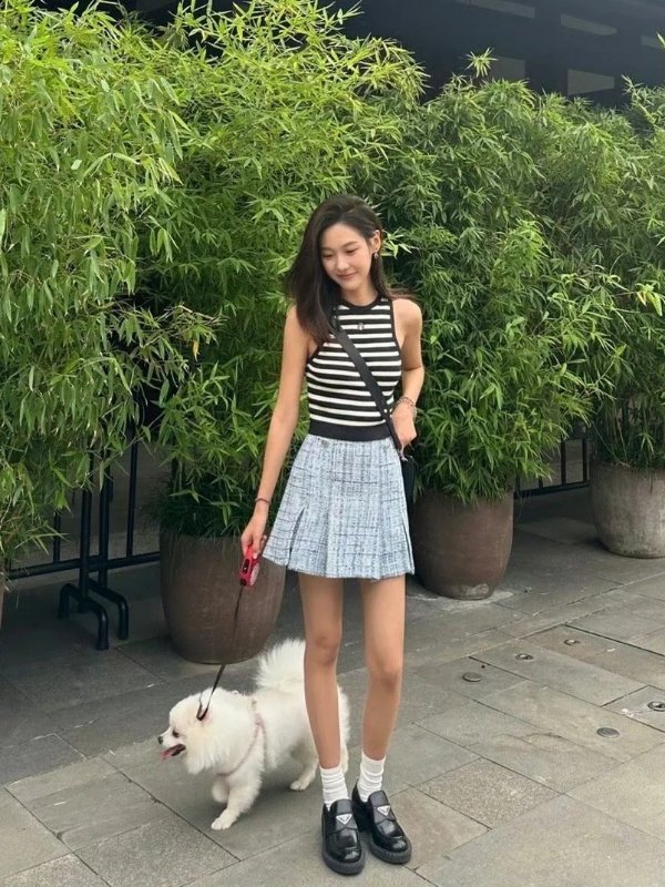 Maje 条纹短款上衣 张昕懿同款