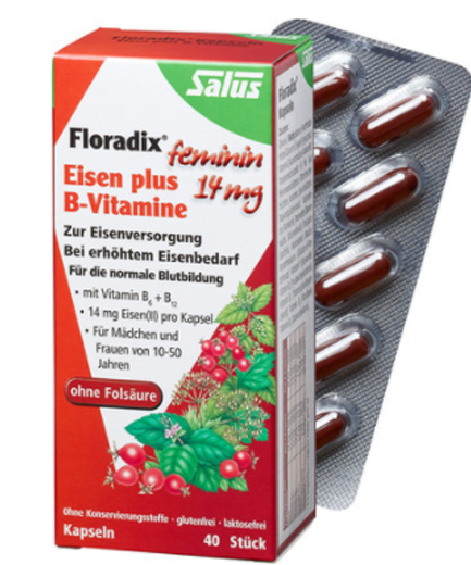 第二件半价!Salus Floradix莎露斯铁+维生素B胶囊 40粒凑单,到手约€13.85(约¥105)