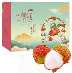 【自营预售】54.9元包邮！京鲜到 海南妃子笑荔枝精选大果净重5斤礼盒装