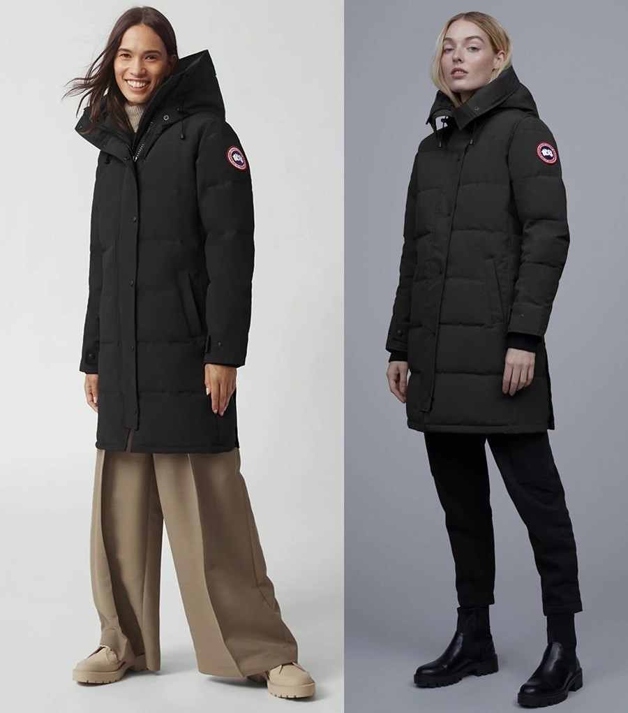 Close up of a Canada Goose Shelburne parka showing texture and details.