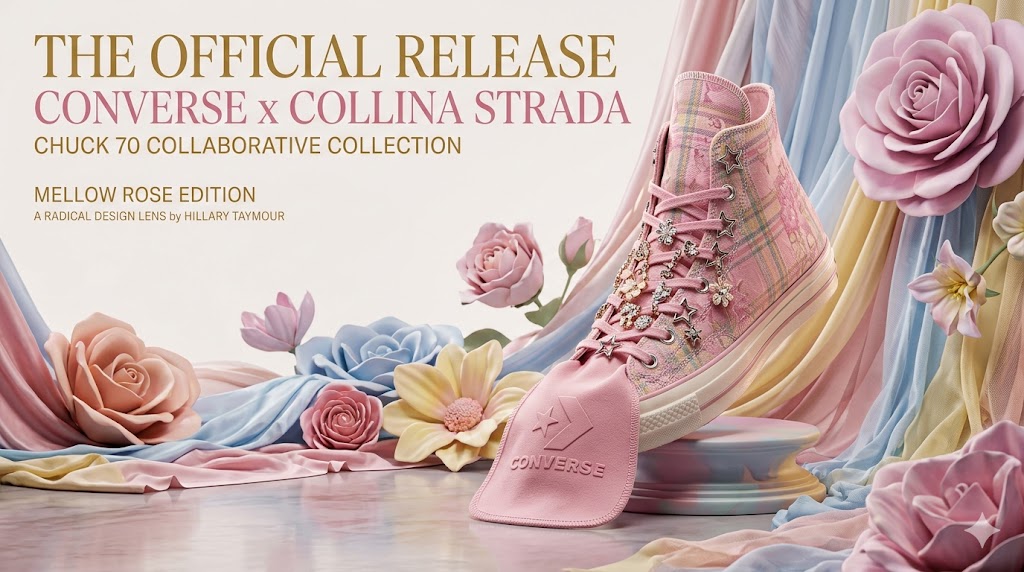 Converse x Collina Strada Chuck 70 collaboration sneakers featuring bold neon colors and avant-garde patterns