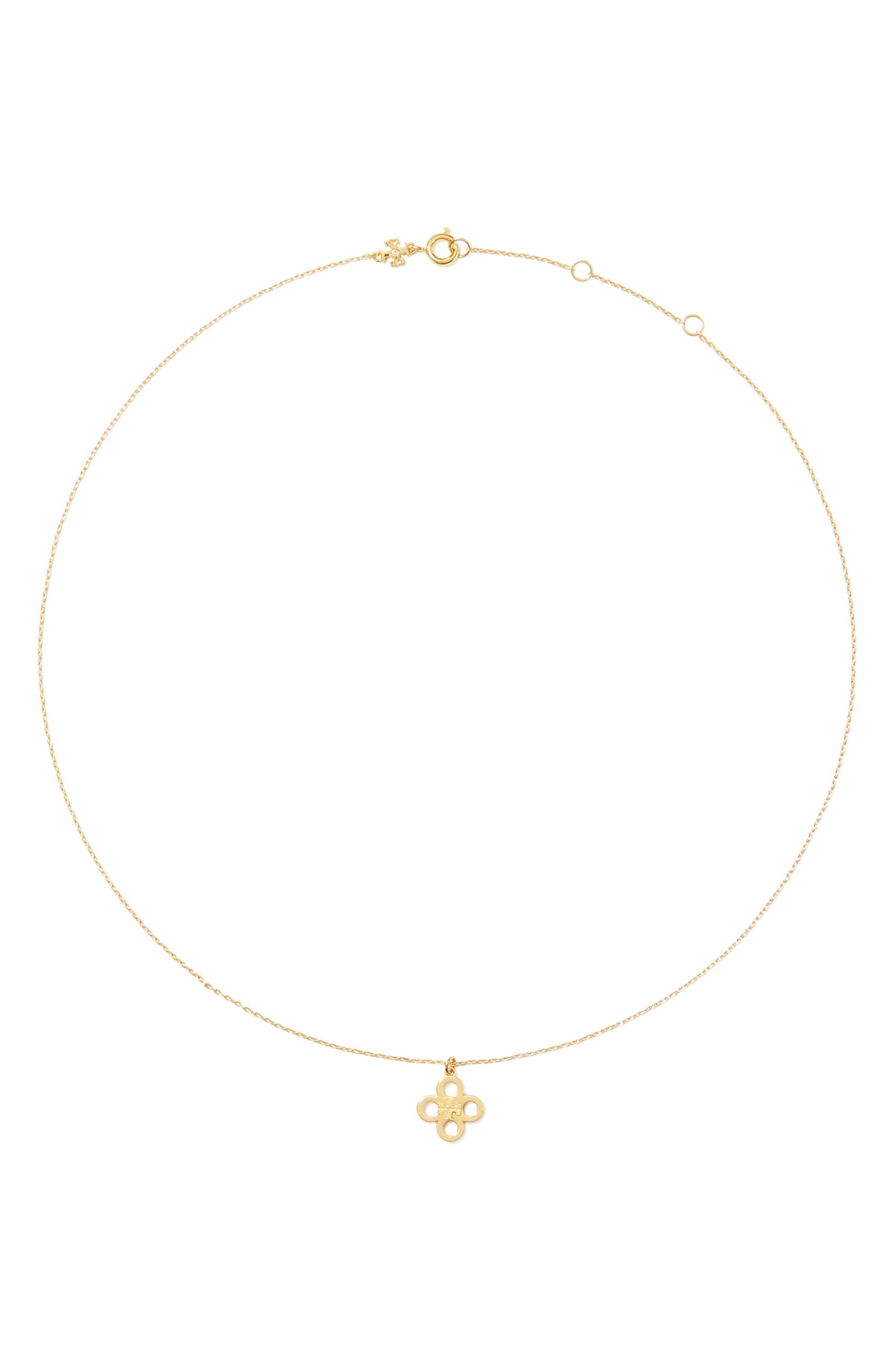 Tory Burch Kira Clover Pendant Necklace