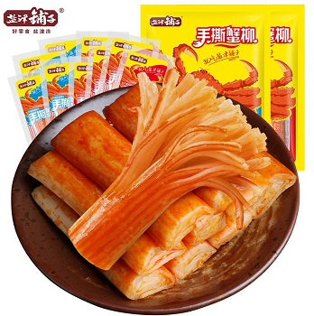 12.9元包邮！盐津铺子 手撕蟹柳香辣味【约30包】