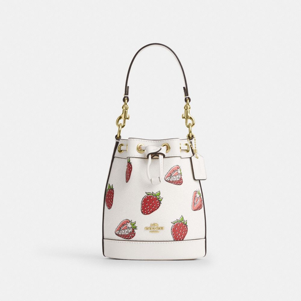 coach mini bucket bag with strawberry print CAL11-IMCAH