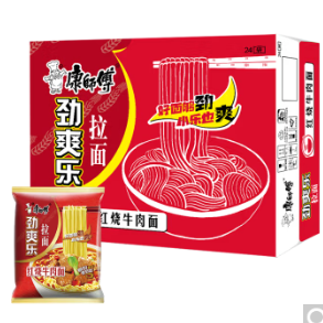 【有券的上】24.9元包邮！康师傅 方便面劲爽红烧牛肉面*24袋