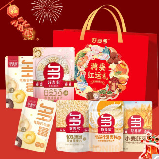 29.9元包邮！好麦多 即食燕麦片 鸿运礼袋 6袋