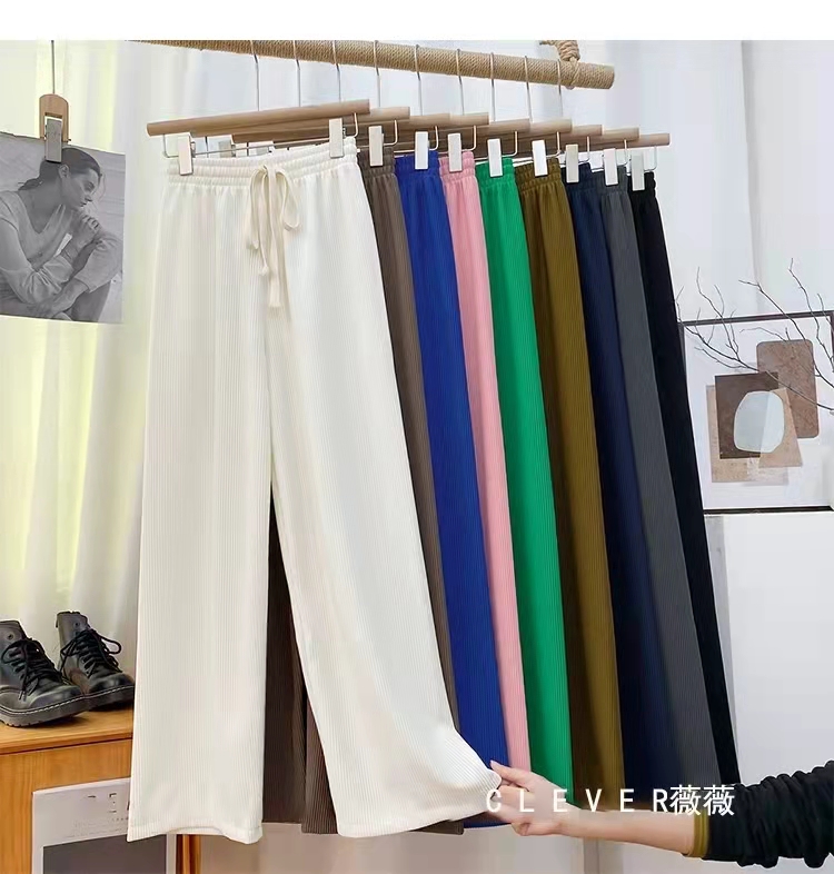 2022春季新款蛇骨纹阔腿裤