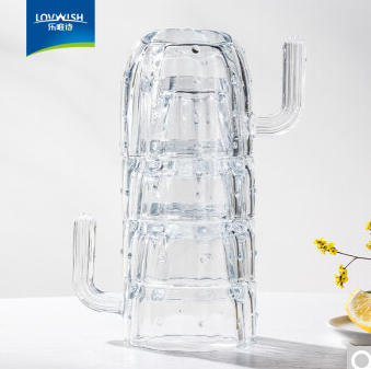 9.9元包邮！乐唯诗 仙人掌水杯*4 透明款