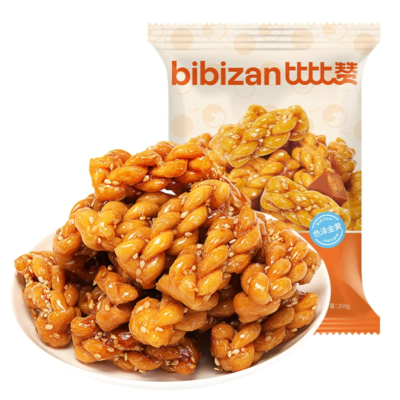 比比赞红糖小麻花椒盐网红零食单独包装休闲食品小吃饼干整箱批发