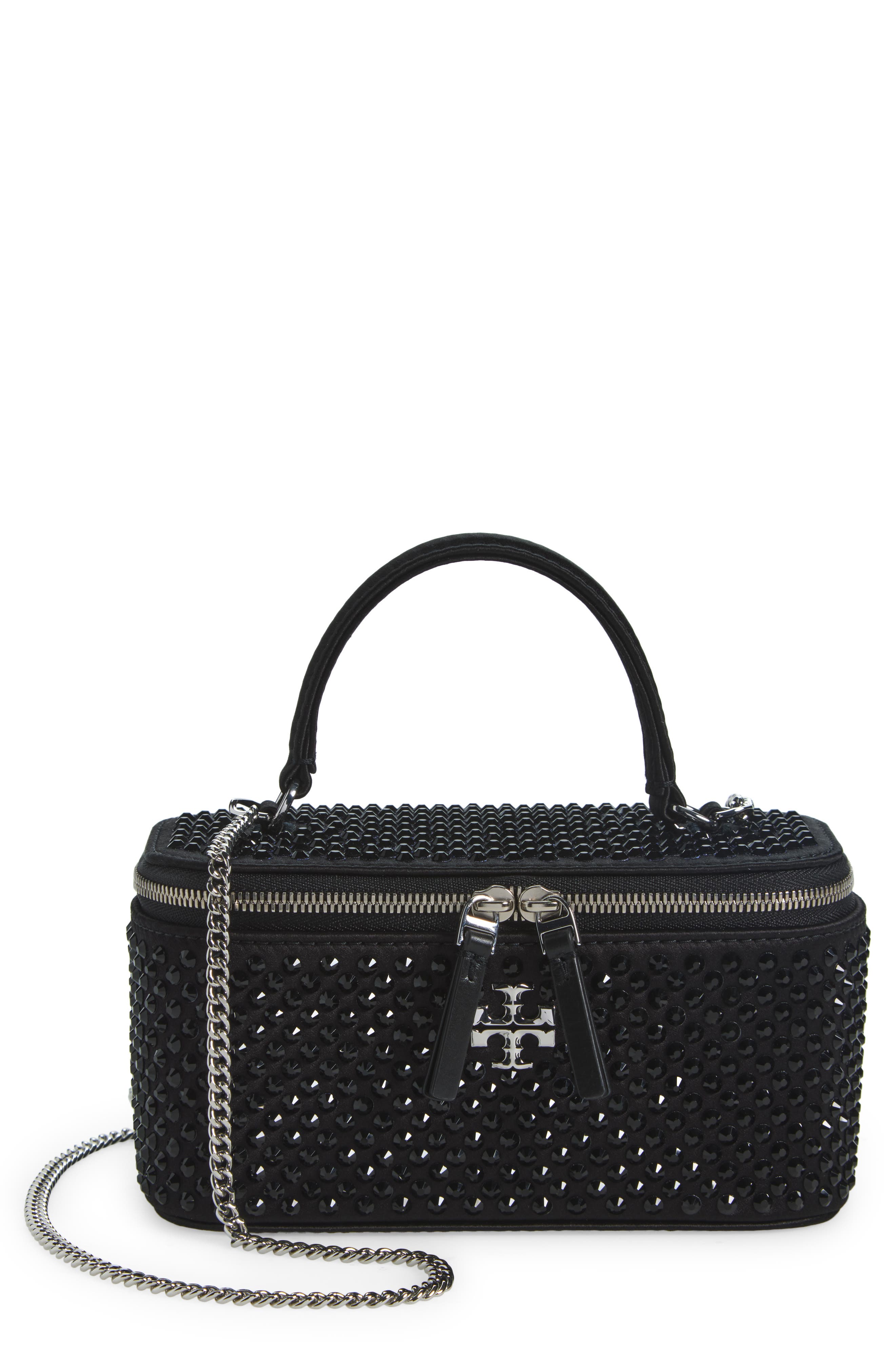 Tory Burch Kira Crystal Embellished Satin Vanity Case