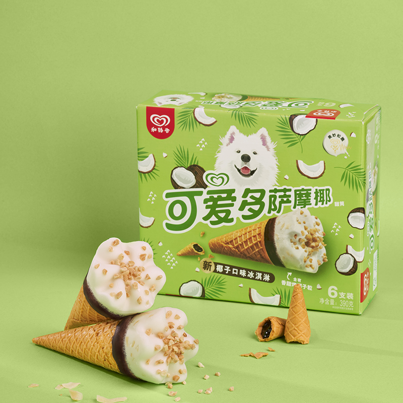 拍4件！可爱多椰子布朗尼冰淇淋共65gX24支