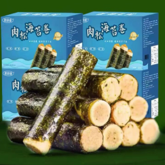 【秒】16.9元包邮！麦丽食海苔肉松卷400g