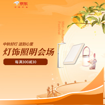京东 灯饰照明中秋会场 每满300减30