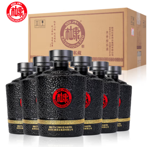 89元包邮！白水杜康 52度浓香型白酒500ml*6瓶