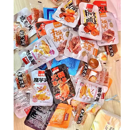 12.9元包邮！比比赞拉卤零食礼包 30小包