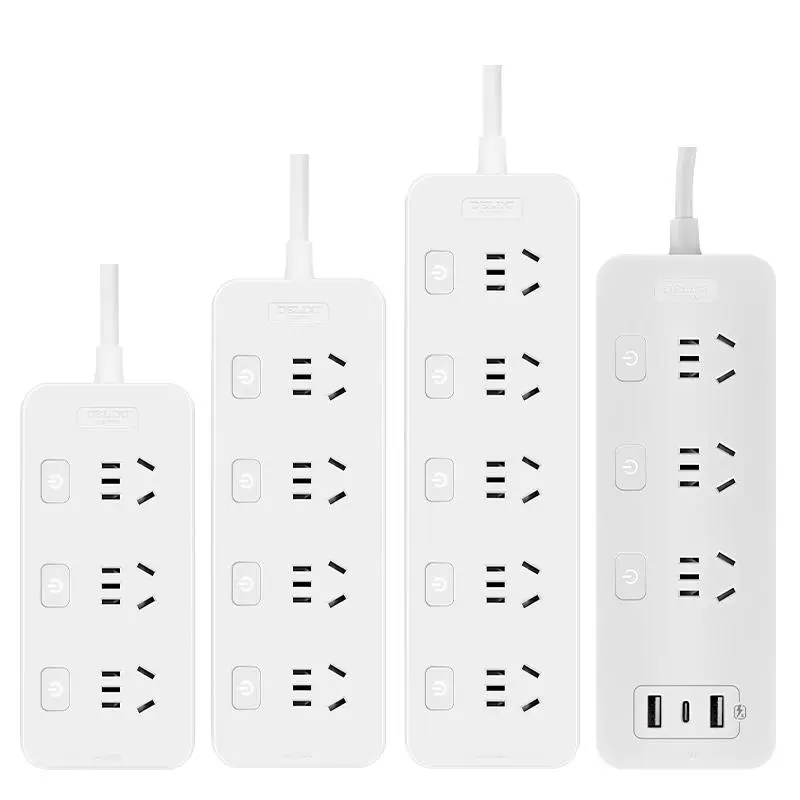 德力西新品新国标插排3插位分控1m