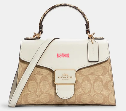 2色!Coach蔻驰Pepper Satchel 老花单肩包,4折$159