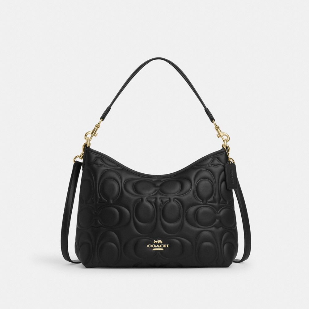 coach laurel shoulder bag in signature leather CZ178-IMBLK