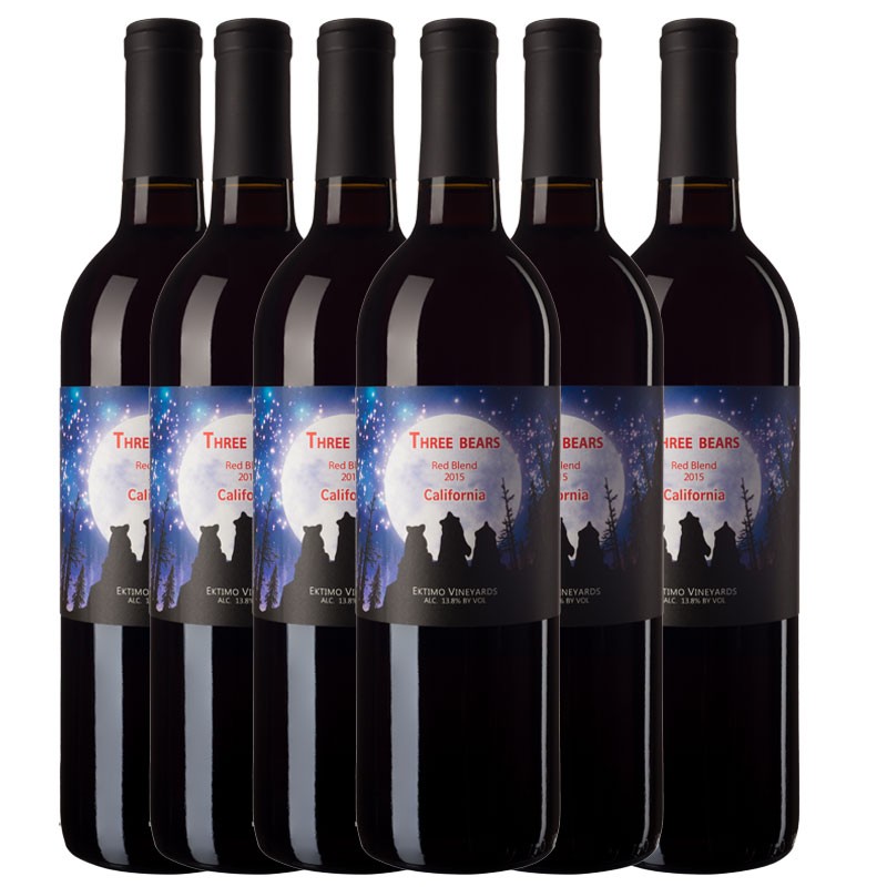 【京东物流】加州进口三只熊混酿干红葡萄酒 750ml*6支