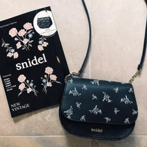 Snidel 春夏杂志附录Snidel小嶋阳菜黑色花柄复古挎包