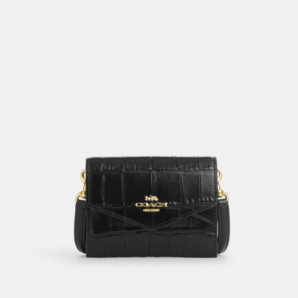 coach mini envelope wallet with strap CU175-IMBLK$59.00