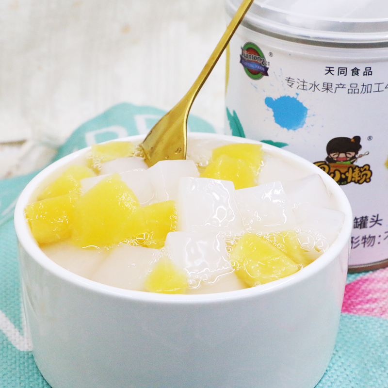 天同果小懒！双色水果罐头312g*6罐