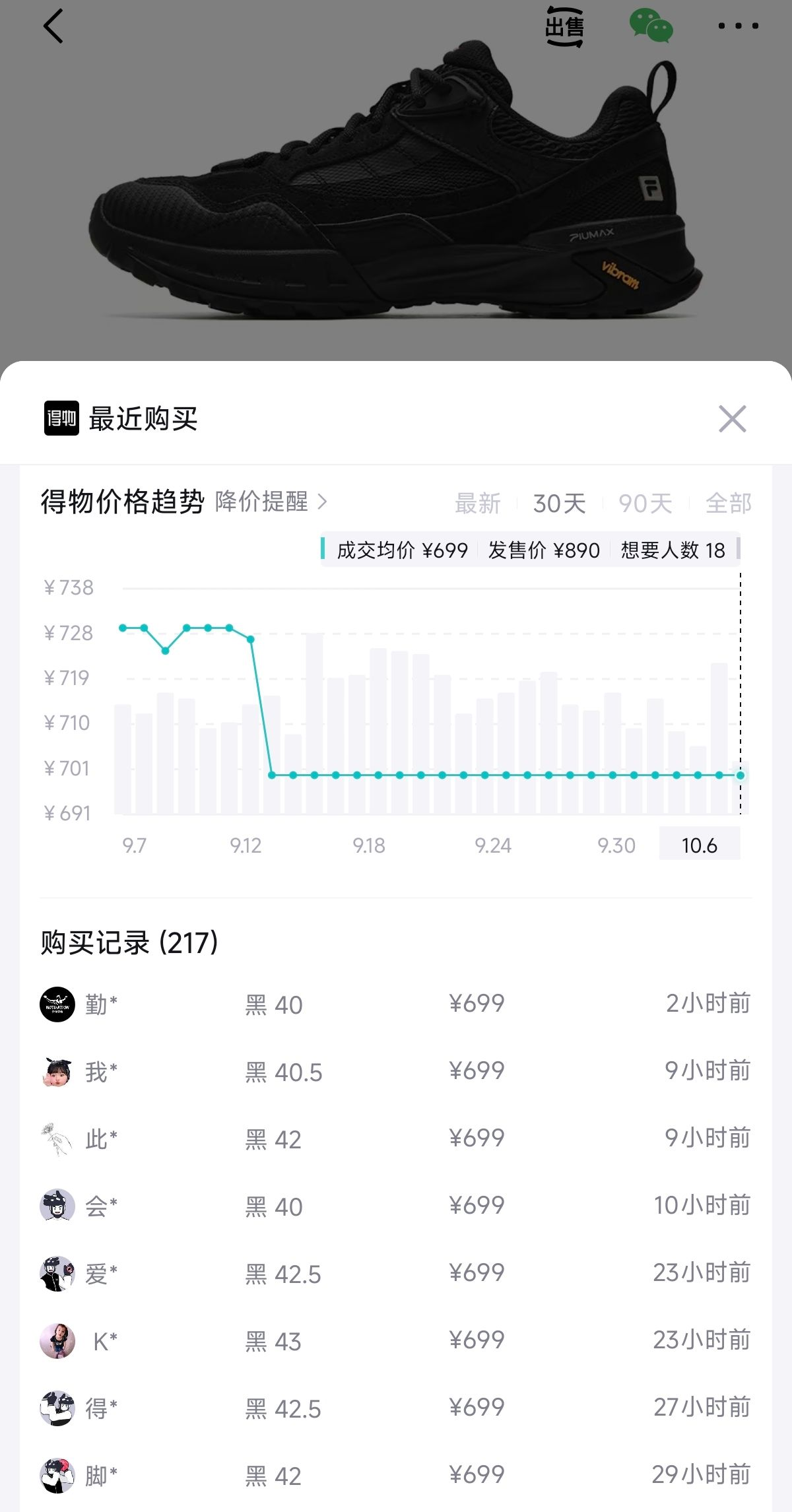 斐乐高尔夫云旅鞋 最终到手价334元