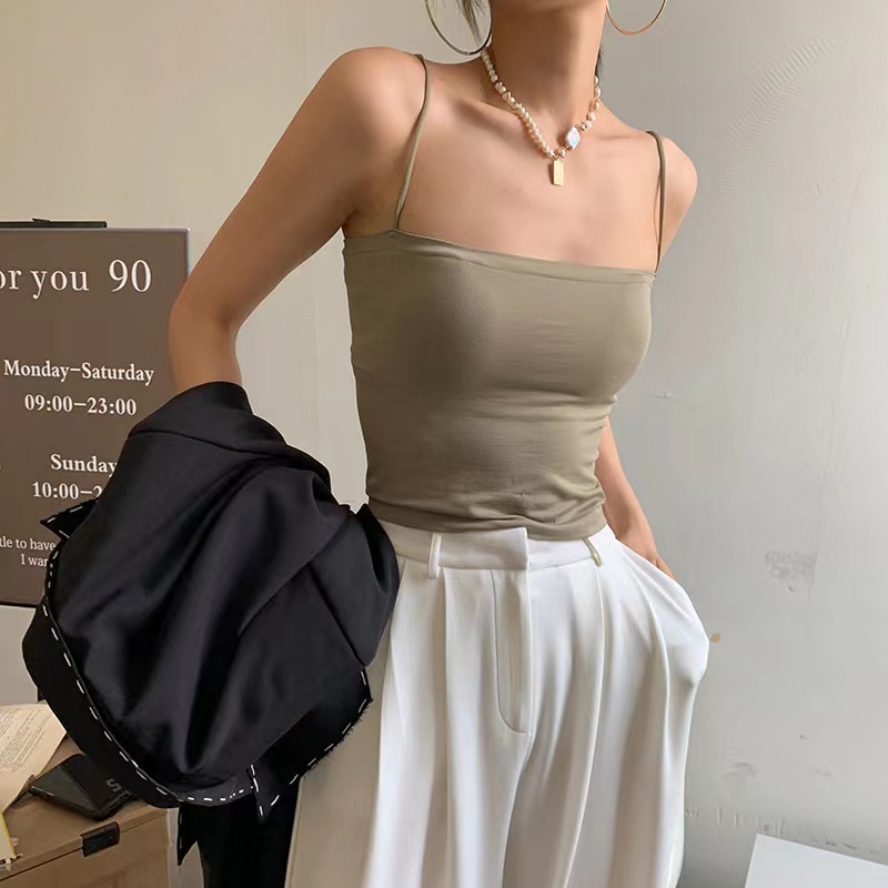 夏季性感美背带胸垫吊带