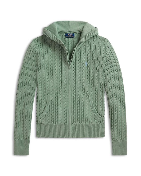 Ralph Lauren 大童麻花拉链针织外套