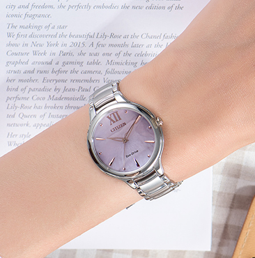 CITIZEN西铁城 Sunrise 花语风吟系列 EM0558-81Y 女士光动能腕表+叮咚音响