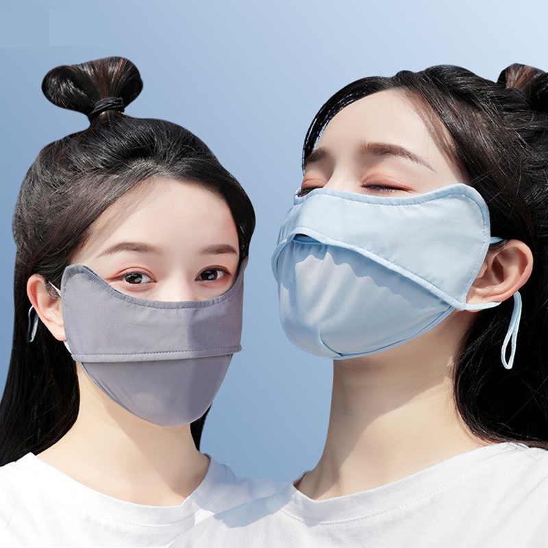 灵雁！春夏季女士冰丝防晒面罩
